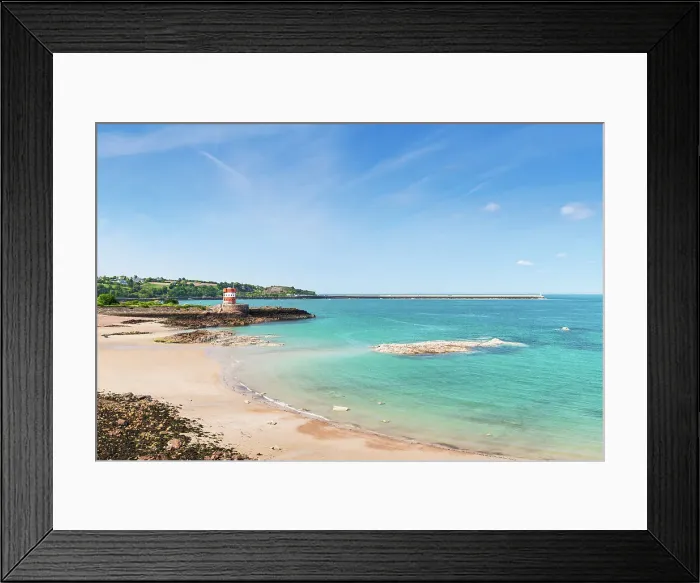Framed Print : View towards Archirondel Tower, a coastal tower built in 1792, and St. Catherine Breakwater in the background, Jersey, Channel Islands, Europe Framed Print : View towards Archirondel Tower, a coastal tower built in 1792, and St. Catherine Breakwater in the background, Jersey, Channel Islands, Europe