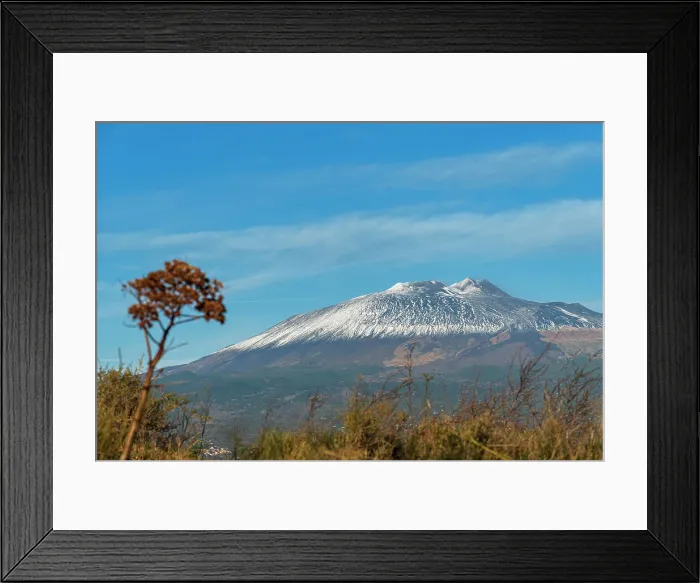 Framed Print : Mount Etna volcano covered with snow on a clear and sunny day, UNESCO World Heritage Site, Etna Park, Catania province, Sicily, Italy, Mediterranean, Europe Framed Print : Mount Etna volcano covered with snow on a clear and sunny day, UNESCO World Heritage Site, Etna Park, Catania province, Sicily, Italy, Mediterranean, Europe