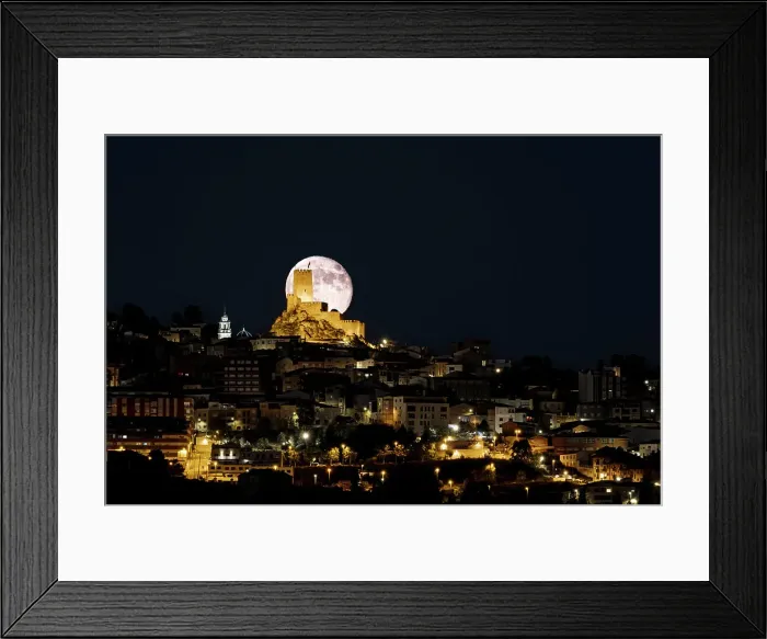 Framed Print : Moonrise of a full moon over Banyares Castle in Sierra Mariola, Alicante Province, Spain, Erope Framed Print : Moonrise of a full moon over Banyares Castle in Sierra Mariola, Alicante Province, Spain, Erope
