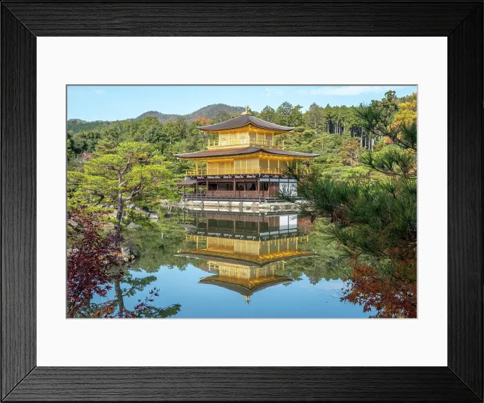 Framed Print : Kinkaku-ji temple of the Golden Pavilion reflected in a lake, UNESCO World Heritage Site, Kyoto, Kyoto, Honshu, Japan, Asia