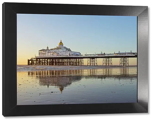 Eastbourne Pier at sunrise, constructed in the 1870s and a Grade II* listed structure, Eastbourne, East Sussex, England, United Kingdom, Europe