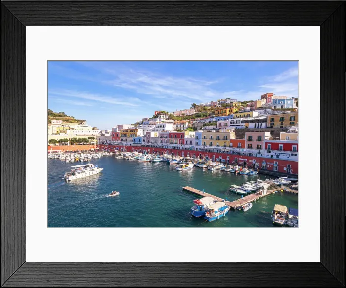 Framed Print : The fishing harbour of the island of Ponza with typical colorful houses on sea front, Ponza island, Pontine archipelago, Latina province, Tyrrhenian Sea, Latium (Lazio), Italy Europe Framed Print : The fishing harbour of the island of Ponza with typical colorful houses on sea front, Ponza island, Pontine archipelago, Latina province, Tyrrhenian Sea, Latium (Lazio), Italy Europe