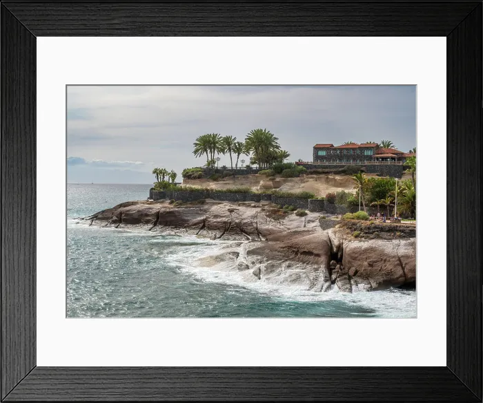 Framed Print : Spectacular coastline of Costa Adeja, with the Atlantic Ocean crashing against the rocky headland, and exotic palm trees, Tenerife, Canary Islands, Spain, Atlantic Ocean, Europe Framed Print : Spectacular coastline of Costa Adeja, with the Atlantic Ocean crashing against the rocky headland, and exotic palm trees, Tenerife, Canary Islands, Spain, Atlantic Ocean, Europe