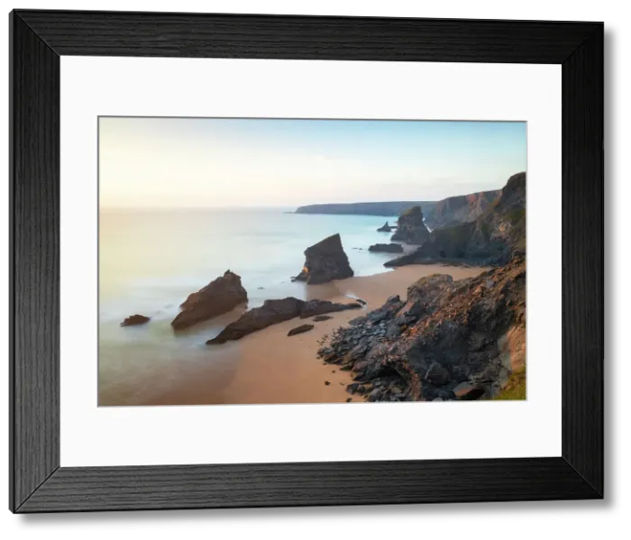 Framed Print : Sunset at Carnewas and Bedruthan Steps, Bedruthan Steps, Newquay, Cornwall, England, United Kingdom, Europe Framed Print : Sunset at Carnewas and Bedruthan Steps, Bedruthan Steps, Newquay, Cornwall, England, United Kingdom, Europe