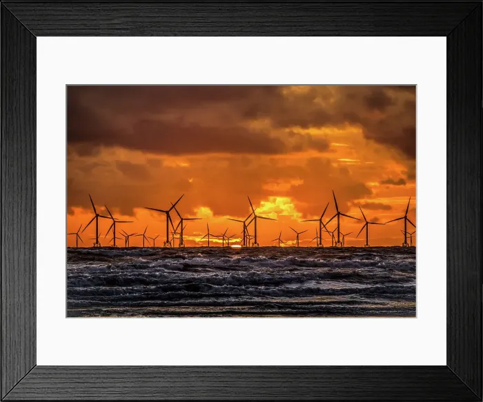 Framed Print : Sunset view over the Irish Sea towards the distant Walney Offshore wind farm, Walney Island, Cumbrian Coast, Cumbria, England, United Kingdom, Europe Framed Print : Sunset view over the Irish Sea towards the distant Walney Offshore wind farm, Walney Island, Cumbrian Coast, Cumbria, England, United Kingdom, Europe