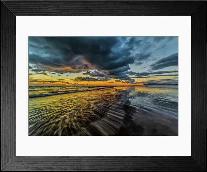 Framed Print : Sunset view from Walney Island across the Irish Sea towards the distant Walney Offshore Wind Farm, Cumbrian Coast, Cumbria, England, United Kingdom, Europe Framed Print : Sunset view from Walney Island across the Irish Sea towards the distant Walney Offshore Wind Farm, Cumbrian Coast, Cumbria, England, United Kingdom, Europe
