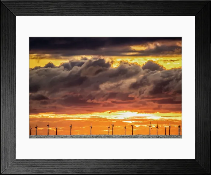 Framed Print : Sunset view from Walney Island across the Irish Dea towards the distant Walney Offshore Wind Farm, Cumbrian Coast, Cumbria, England, United Kingdom, Europe Framed Print : Sunset view from Walney Island across the Irish Dea towards the distant Walney Offshore Wind Farm, Cumbrian Coast, Cumbria, England, United Kingdom, Europe
