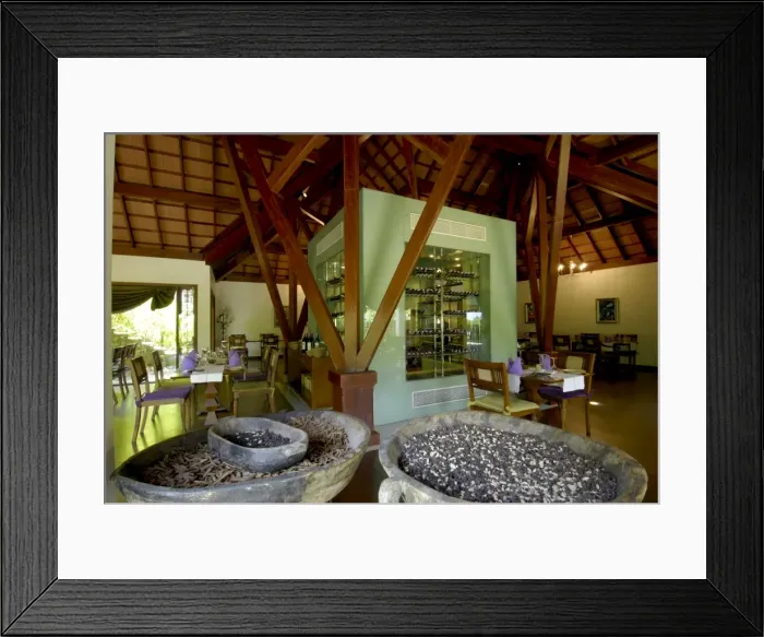 Framed Print : Restaurant in Taj Green Cove Resort, Kovalam, Trivandrum, Kerala, India, Asia Framed Print : Restaurant in Taj Green Cove Resort, Kovalam, Trivandrum, Kerala, India, Asia