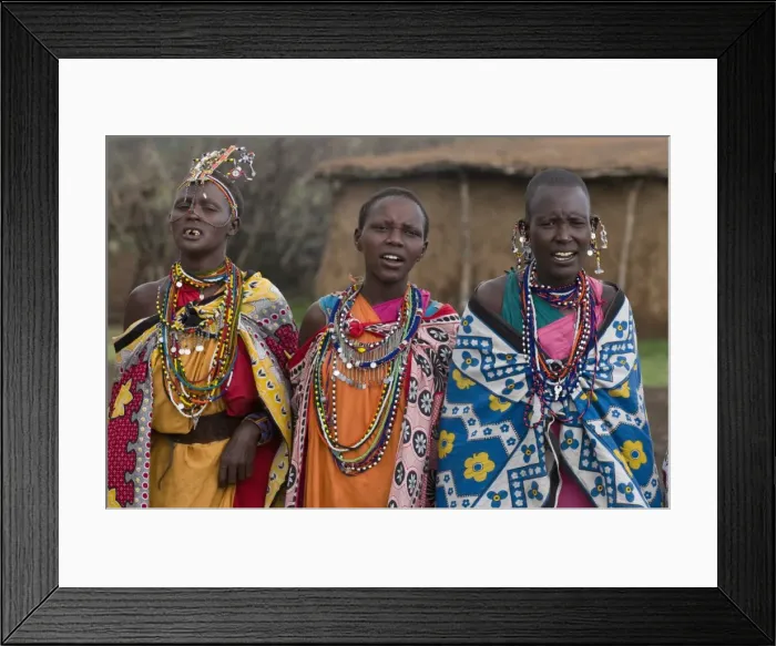 Framed Print : Masai women singing, Masai Mara, Kenya, East Africa, Africa Framed Print : Masai women singing, Masai Mara, Kenya, East Africa, Africa