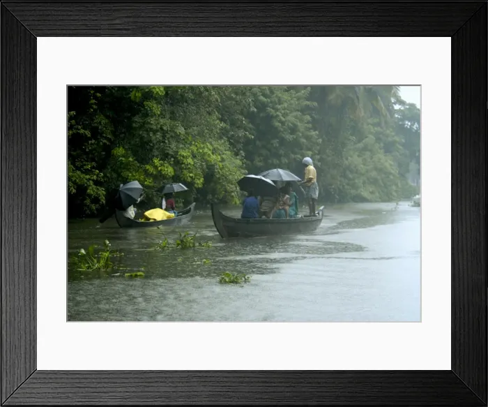 Framed Print : Life during the monsoon rains, Kerala, India Framed Print : Life during the monsoon rains, Kerala, India