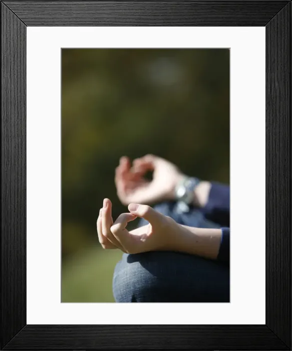 Framed Print : Close-up of hands during meditation Framed Print : Close-up of hands during meditation