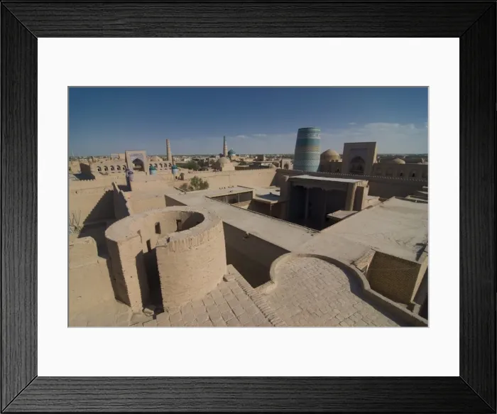 Framed Print : RHUzb197. Overlooking the Mosques at Ichon Qala (Itchan Kala)