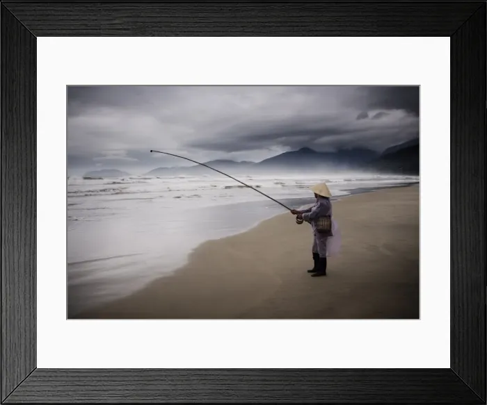 Framed Print : 17. 79. 125. Beach fisherman Framed Print : 17. 79. 125. Beach fisherman
