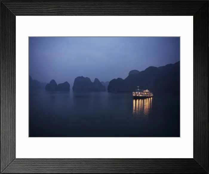 Framed Print : Paddle steamer at anchor, dawn, Halong bay, Vietnam, Indochina, Southeast Asia, Asia Framed Print : Paddle steamer at anchor, dawn, Halong bay, Vietnam, Indochina, Southeast Asia, Asia