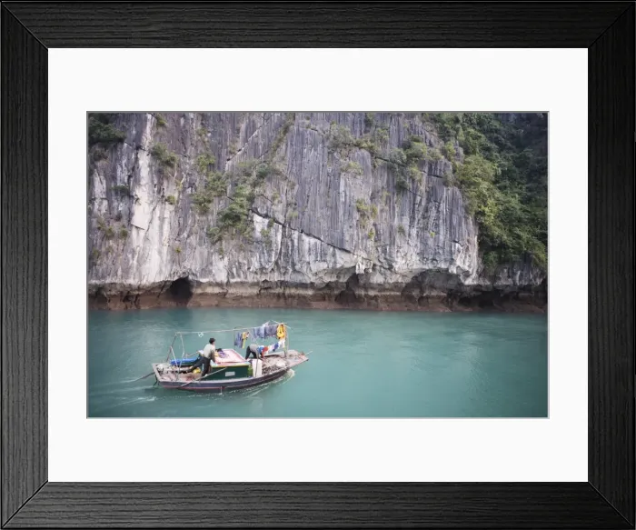 Framed Print : Fishing boat in Halong bay, Vietnam, Indochina, Southeast Asia, Asia Framed Print : Fishing boat in Halong bay, Vietnam, Indochina, Southeast Asia, Asia