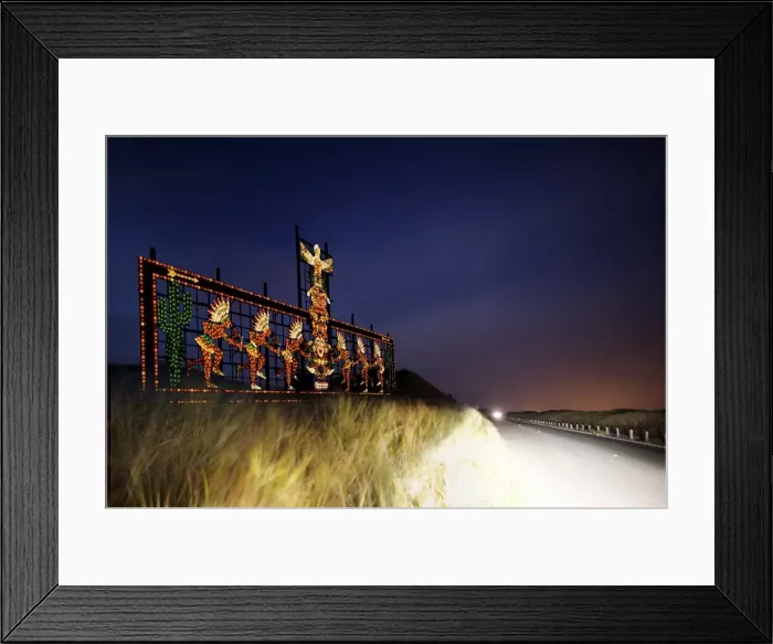 Framed Print : Neon sign on desert road Framed Print : Neon sign on desert road
