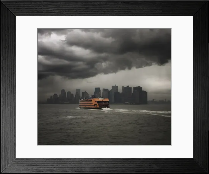 Framed Print : Staten Island ferry sailing towards Manhattan, New York, United States of America Framed Print : Staten Island ferry sailing towards Manhattan, New York, United States of America