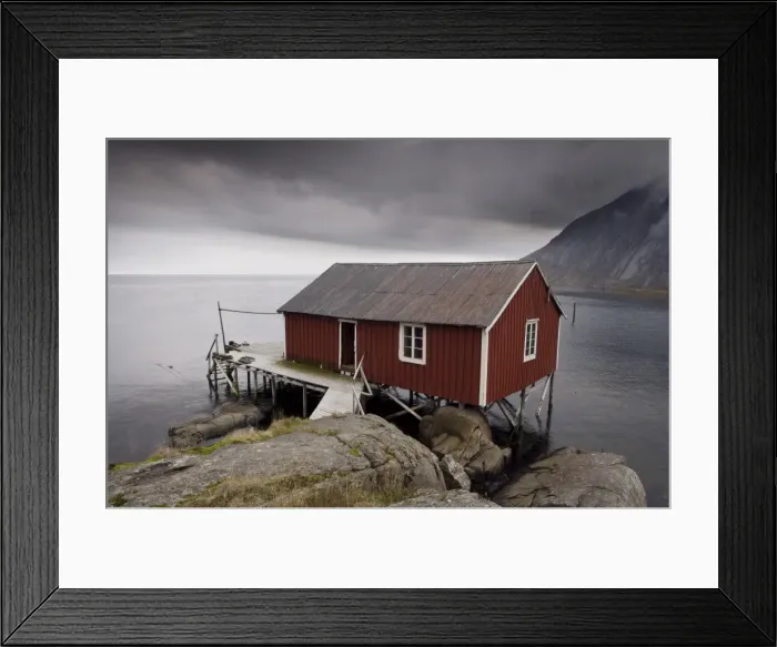 Framed Print : 60. 40. 89. Rorbu fishing hut on stilts Framed Print : 60. 40. 89. Rorbu fishing hut on stilts