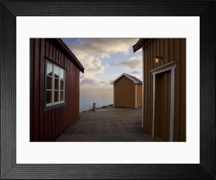 Framed Print : Rorbuer (fishermans huts) on jetty, Lofoten Islands, Norway, Scandinavia, Europe Framed Print : Rorbuer (fishermans huts) on jetty, Lofoten Islands, Norway, Scandinavia, Europe