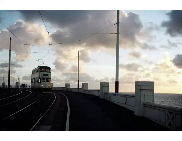 90. 10. 100. Blackpool Tram and Sunset
