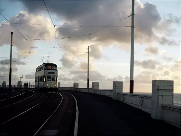 90. 10. 100. Blackpool Tram and Sunset