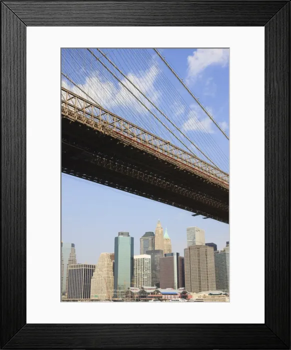 Framed Print : Brooklyn Bridge, and Lower Manhattan skyline, New York City, New York, United States of America Framed Print : Brooklyn Bridge, and Lower Manhattan skyline, New York City, New York, United States of America