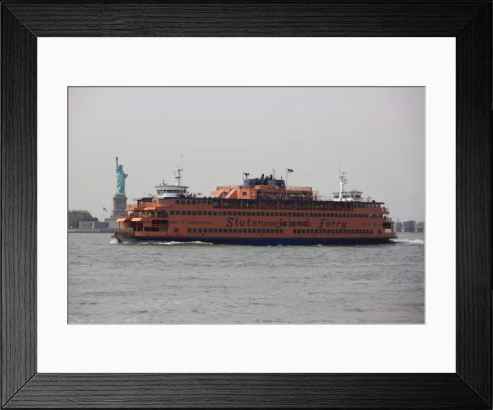 Framed Print : Staten Island Ferry and Statue of Liberty, New York City, New York, United States of America Framed Print : Staten Island Ferry and Statue of Liberty, New York City, New York, United States of America