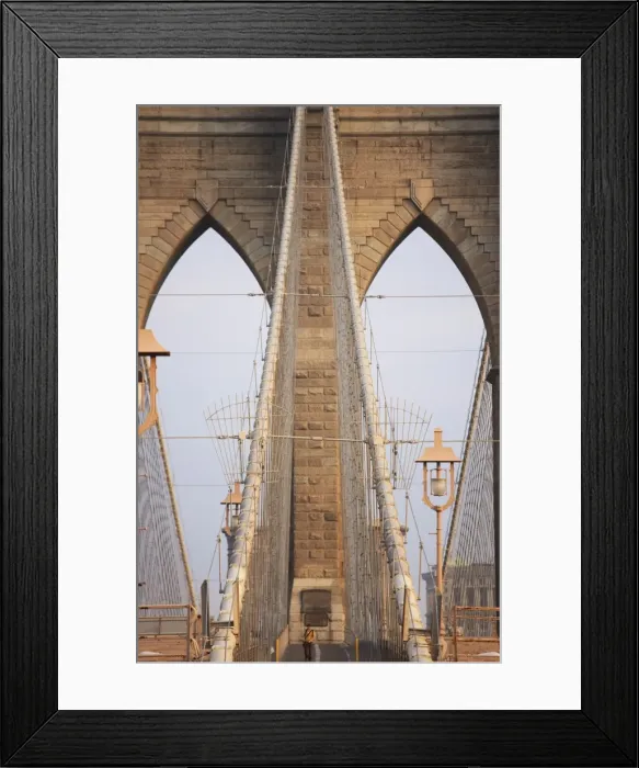 Framed Print : Early morning on Brooklyn Bridge, New York City, New York, United States of America Framed Print : Early morning on Brooklyn Bridge, New York City, New York, United States of America