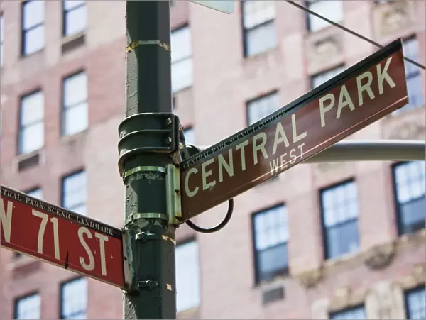 Central Park sign, Manhattan, New York City, New York, United States of America
