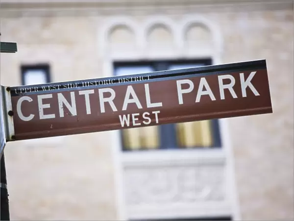 Central Park signpost, Manhattan, New York City, New York, United States of America
