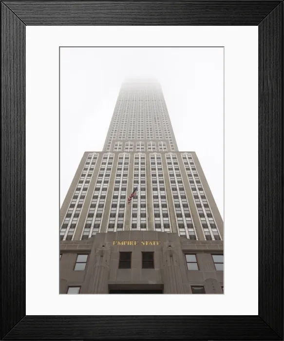 Framed Print : Empire State Building shrouded in mist, Manhattan, New York City, New York Framed Print : Empire State Building shrouded in mist, Manhattan, New York City, New York