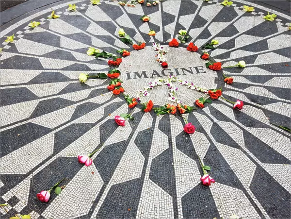 The Imagine Mosaic memorial to John Lennon who lived nearby at the Dakota Building