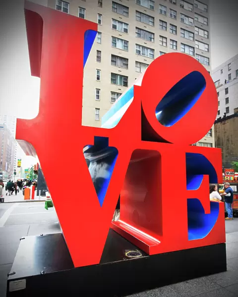 The pop art Love sculpture by Robert Indiana, Sixth Avenue, Manhattan, New York City