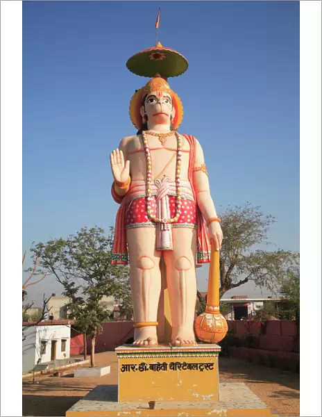 Giant statue of the Monkey God Hanuman, along the Jaipur to Agra Highway
