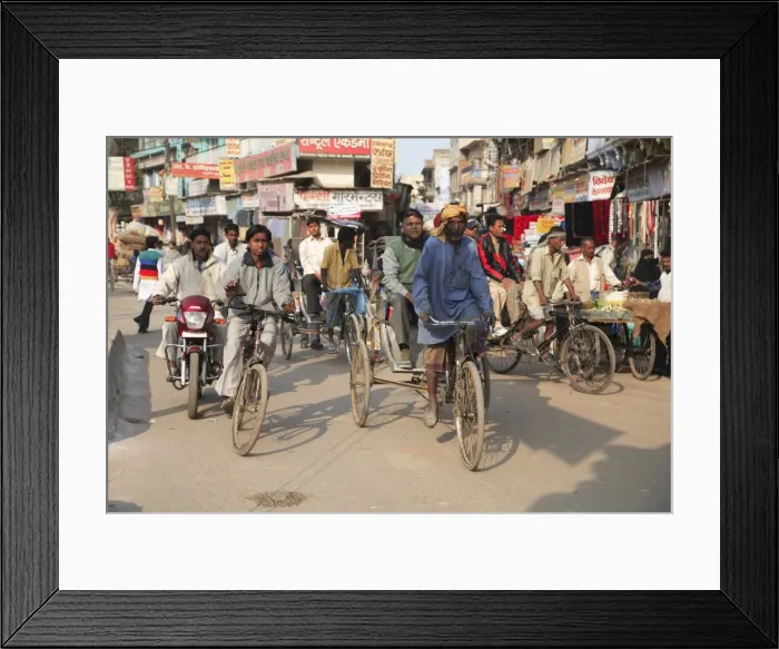 Framed Print : Traffic, Old City, Varanasi, Uttar Pradesh, India, Asia Framed Print : Traffic, Old City, Varanasi, Uttar Pradesh, India, Asia