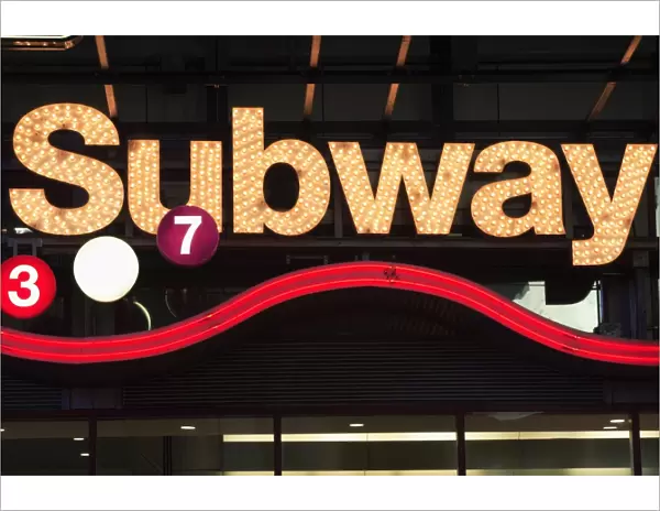 Neon Subway sign, Times Square, Manhattan, New York City, United States of America