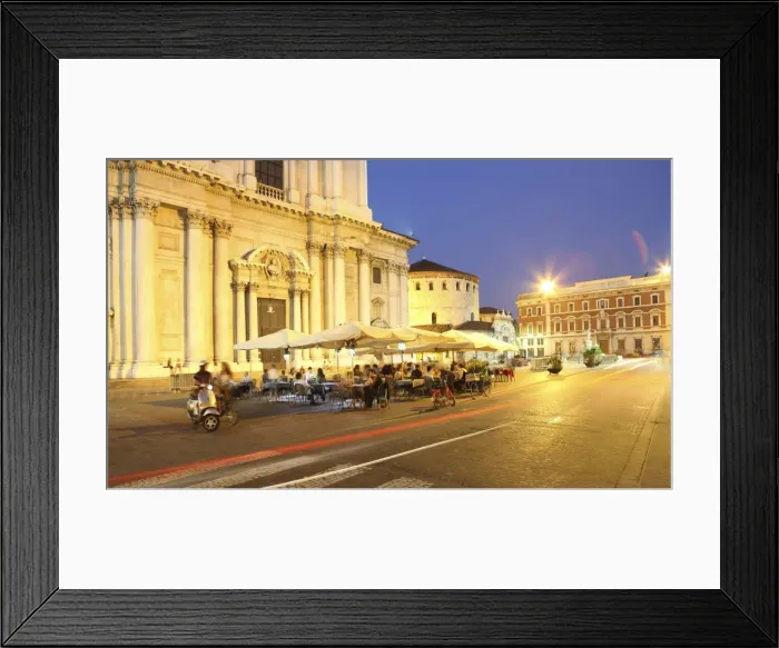 Framed Print : Piazza Duomo at dusk, Brescia, Lombardy, Italy, Europe Framed Print : Piazza Duomo at dusk, Brescia, Lombardy, Italy, Europe