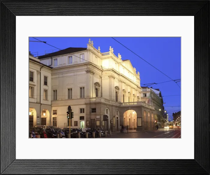 Framed Print : Teatro Alla Scala at dusk, Milan, Lombardy, Italy, Europe