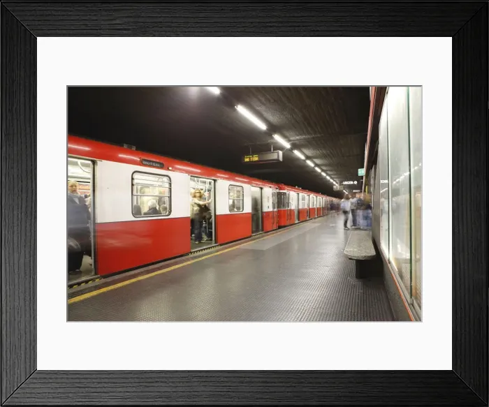 Framed Print : LOM3883. Underground train, Milan, Lombardy, Italy, Europe Framed Print : LOM3883. Underground train, Milan, Lombardy, Italy, Europe
