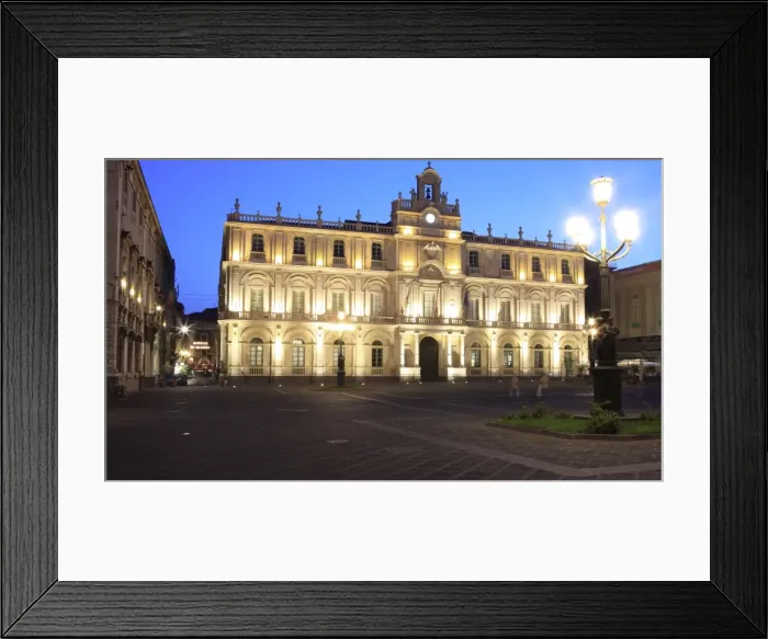 Framed Print : University building at dusk, Catania, Sicily, Italy, Europe Framed Print : University building at dusk, Catania, Sicily, Italy, Europe