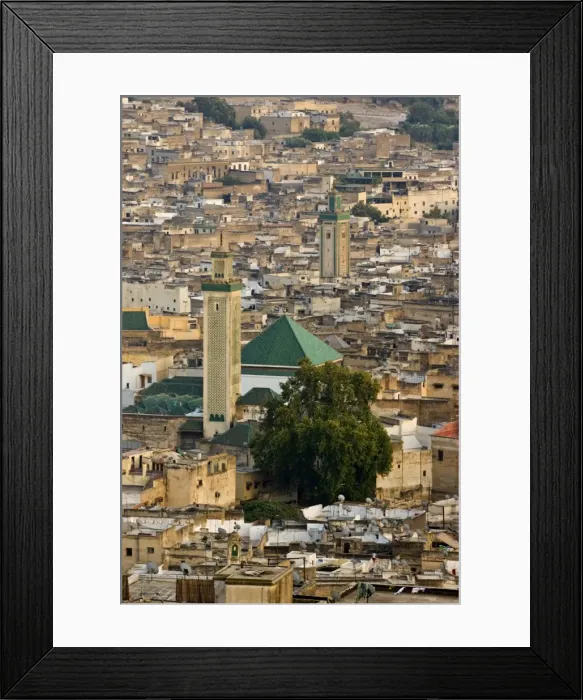 Framed Print : View of city from the hills surrounding, Fez, Morocco, North Africa, Africa Framed Print : View of city from the hills surrounding, Fez, Morocco, North Africa, Africa