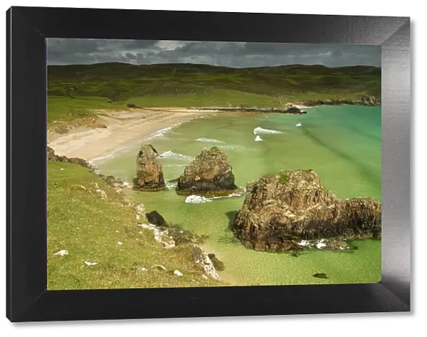 Sea stacks on Garry Beach, Tolsta, Isle of Lewis, Outer Hebrides, Scotland