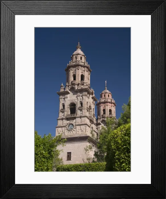 Framed Print : View from the Plaza de Armas of the Cathedral of Morelia, Morelia, Michoacan