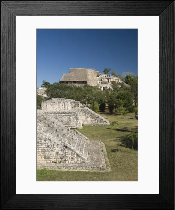 Framed Print : The Twins in the foreground and the Acropolis in the background, Ek Balam Framed Print : The Twins in the foreground and the Acropolis in the background, Ek Balam