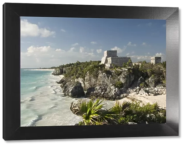 View to the north and El Castillo (the Castle) at the Mayan ruins of Tulum