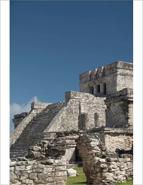 El Castillo (the Castle) at the Mayan ruins of Tulum, Quintana Roo, Mexico, North America