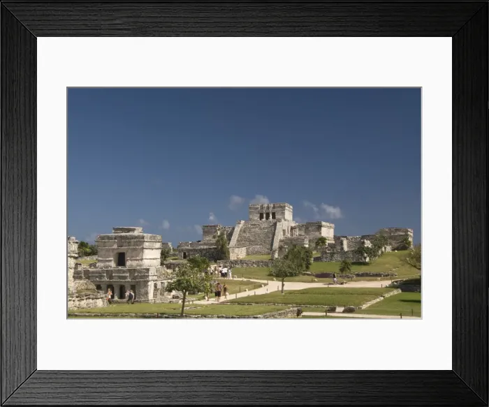 Framed Print : Templo de las Pinturas (Temple of Pictures) on left with El Castillo (the Castle) on right at the Mayan ruins of Tulum, Quintana Roo, Mexico Framed Print : Templo de las Pinturas (Temple of Pictures) on left with El Castillo (the Castle) on right at the Mayan ruins of Tulum, Quintana Roo, Mexico