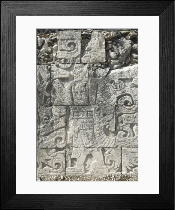 Framed Print : Stone reliefs in the Great Ball Court (Gran Juego de Pelota), Chichen Itza Framed Print : Stone reliefs in the Great Ball Court (Gran Juego de Pelota), Chichen Itza