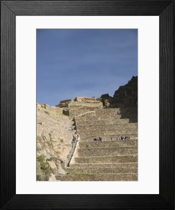 Framed Print : Tourists on huge stone terraces in the Inca ruins of Ollantaytambo, The Sacred Valley Framed Print : Tourists on huge stone terraces in the Inca ruins of Ollantaytambo, The Sacred Valley