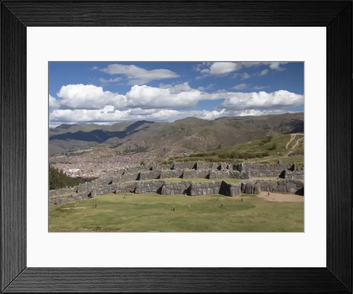 Framed Print : The zig-zag fortress of Sacsayhuaman, with Cuzco in the background, Cuzco Framed Print : The zig-zag fortress of Sacsayhuaman, with Cuzco in the background, Cuzco